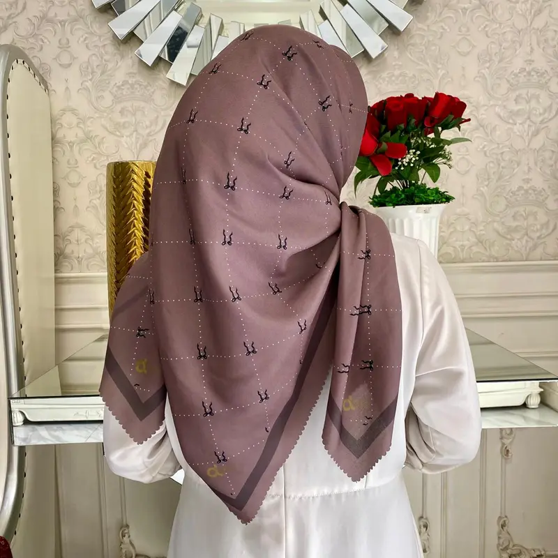 ALSYA Hijab Kerudung Voal Segi Empat Premium / jilbab Motip Lasercut Sublime Pita Series 1