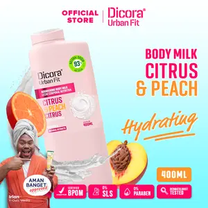 Dicora Urban Fit Nourishing Body Milk Citrus & Peach 400ML | Lotion Organik Melembapkan & Mencerahkan Kulit