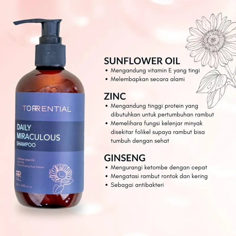 TORRENTIAL SHAMPOO Anti Ketombe Bergaransi - Daily Miraculous Shampoo Anti Dandruf Original 2