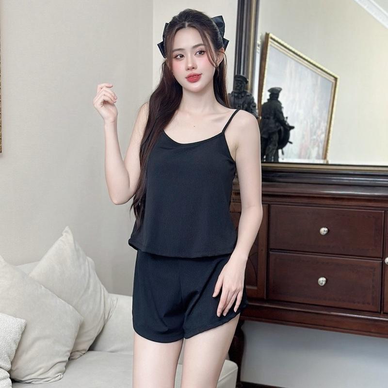 Hisexy set đồ bộ nữ thun tăm cao cấp co dãn 4 chiều dày dặn form basic MS56