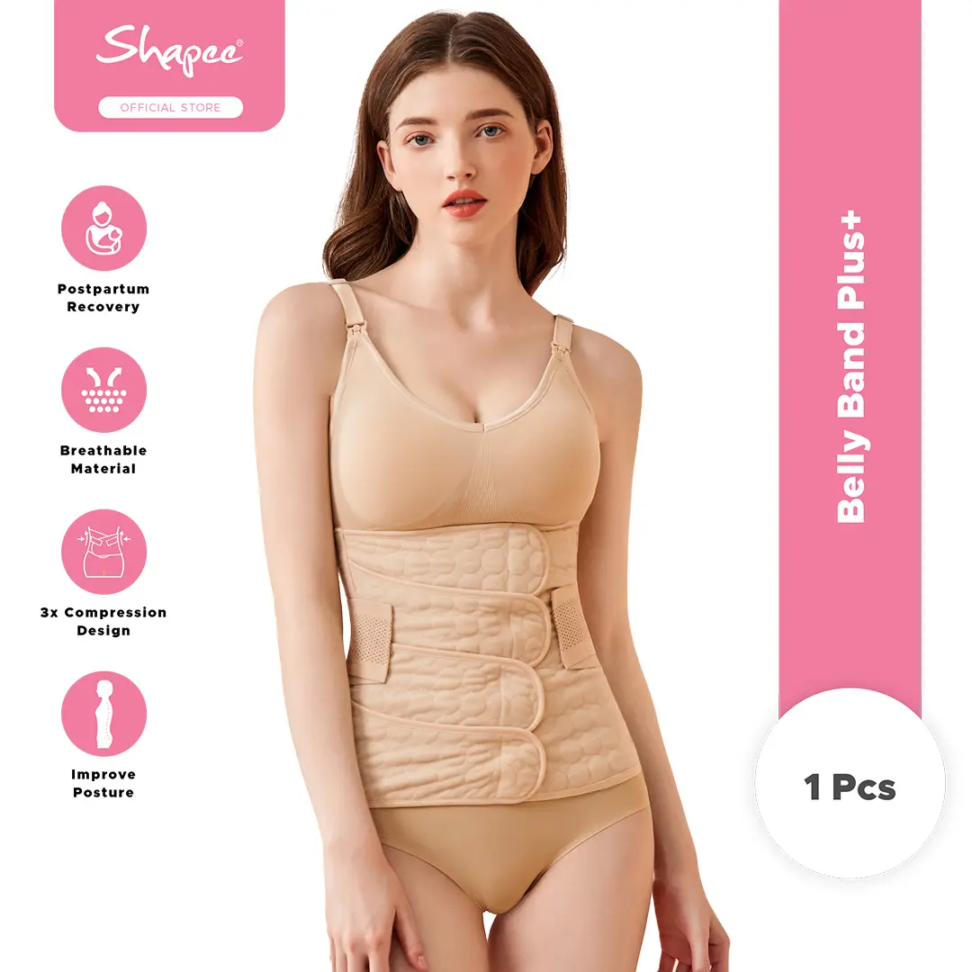 Belly Band Plus+ - Triple & Adjustable compression, Bengkung Postpartum, breastfeeding posture