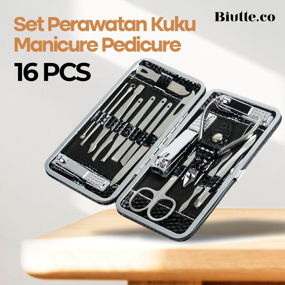 Biutte.co Set Perawatan Kuku Nail Art Manicure Pedicure 16in1 - MJ1096-01