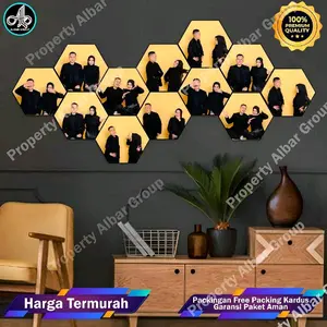Albar Group Cetak Foto Bentuk Hexagonal Isi 7 Model Baru Frame Kertas Glossy Diameter 20x17 cm Bahan MDF Berkualitas Tinggi