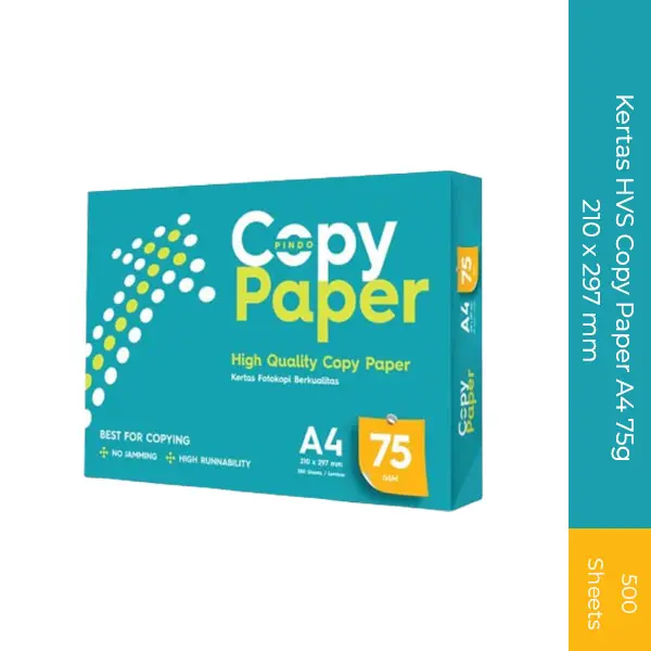 Kertas HVS Copy Paper  A4 75 Gram 1 Rim ( 500 Lembar ) Putih