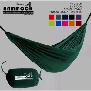 hammock single 150x200 cm ayunan camping outdoor single layer hammock gantung kuat panjang 200 cm