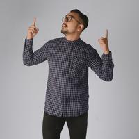 Gambar DGM Kemeja Pria Flanel Kerah Sanghai Koko Lengan Panjang Premium Kemeja Koko Navy-Cream Abiyan Series 2633 - L dari DGM FASHION Kota Tangerang Selatan 4 Tokopedia