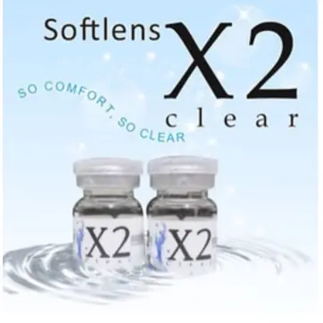 SOFTLENS X2 CLEAR 12 BULAN | MINUS -0.50 sd -10.00 (HARGA PERBOTOL / PACK / 1 LENSA) 0
