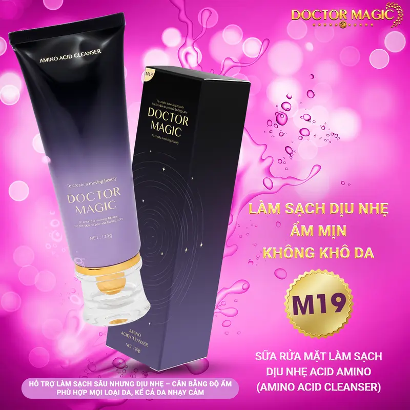 M19 - Sữa Rửa Mặt Làm Sạch Dịu Nhẹ Acid Amino Doctor Magic - Amino Acid Cleanser - 120g - Skincare 0