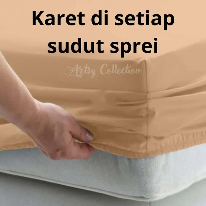 Bedcover Set Motif Jeju Memory Ukuran Lengkap 200x200-90x200 Bahan katun Halus Lembut Sarung Bantal Kain Karet 2