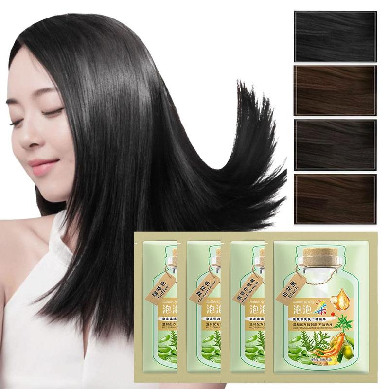 Product Introduction of Bubble Hair Dye Shampoo Bubble Hair Dye Plant Essence Hair Dye Household Foam Hair Dye Black S3H7 18