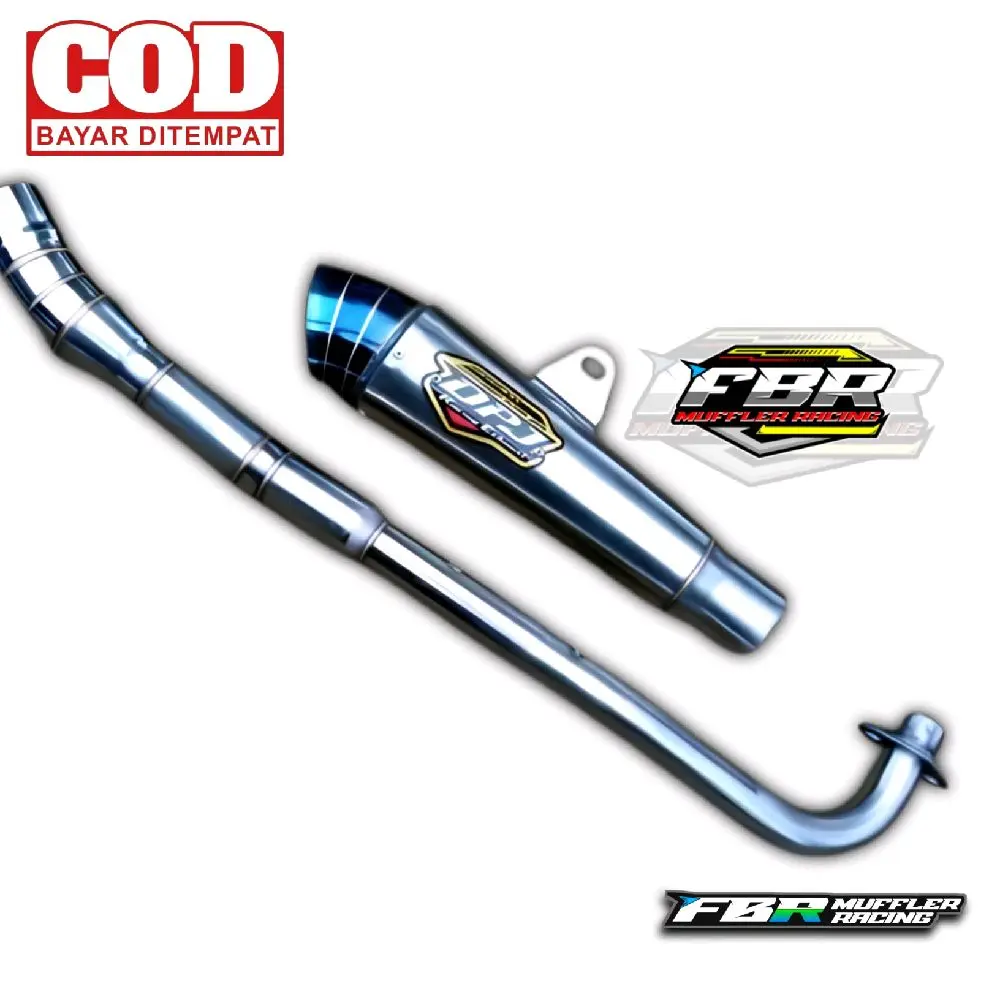 Knalpot Racing DPJ biru,Full System Mesin Sporty Kendaraan Motorcycle inlet 48