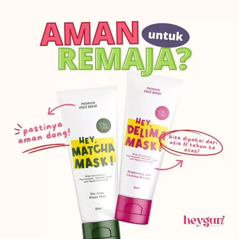 [READY] Clay mask by heygurl.id / CLAY MASK HEYGURL / Clay mask delima heygurl / clay mask matcha heygurl / Hey Delima Mask / Clay masker heygurl / Claymask Heygurl 2