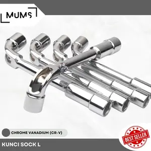 Kunci Sock L Double Sok Key 2 Way Allen Shock Kunci Socked Shocked Wrench 8 10 12 13 14 17 19 mm Kunci Sok Shock DR 1/2" 6PT Dual 8mm 10mm 12mm 13mm 14mm 17mm 19mm CR-V Chrome Vanadium Kunci Pas Sock Baut Mobil Motor Sepeda