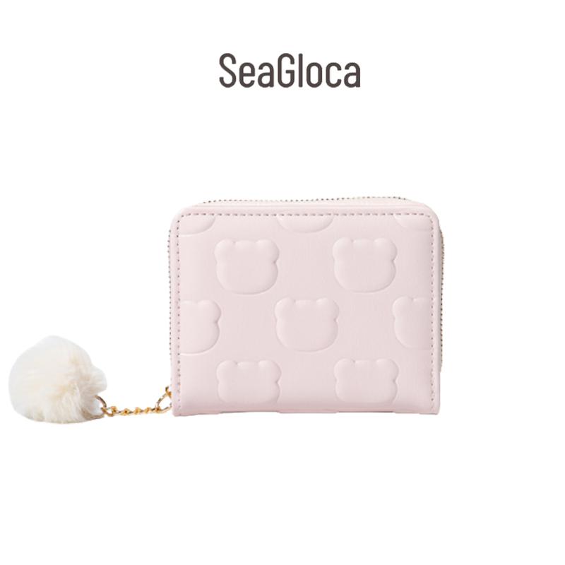 Ví Gấp Ngắn, SeaGloca, Thời Trang Hàn Quốc Mới, Làm Bằng Da PU, In Hình Gấu, Chất Lượng Cao, Dành Cho Nữ, No 5557
