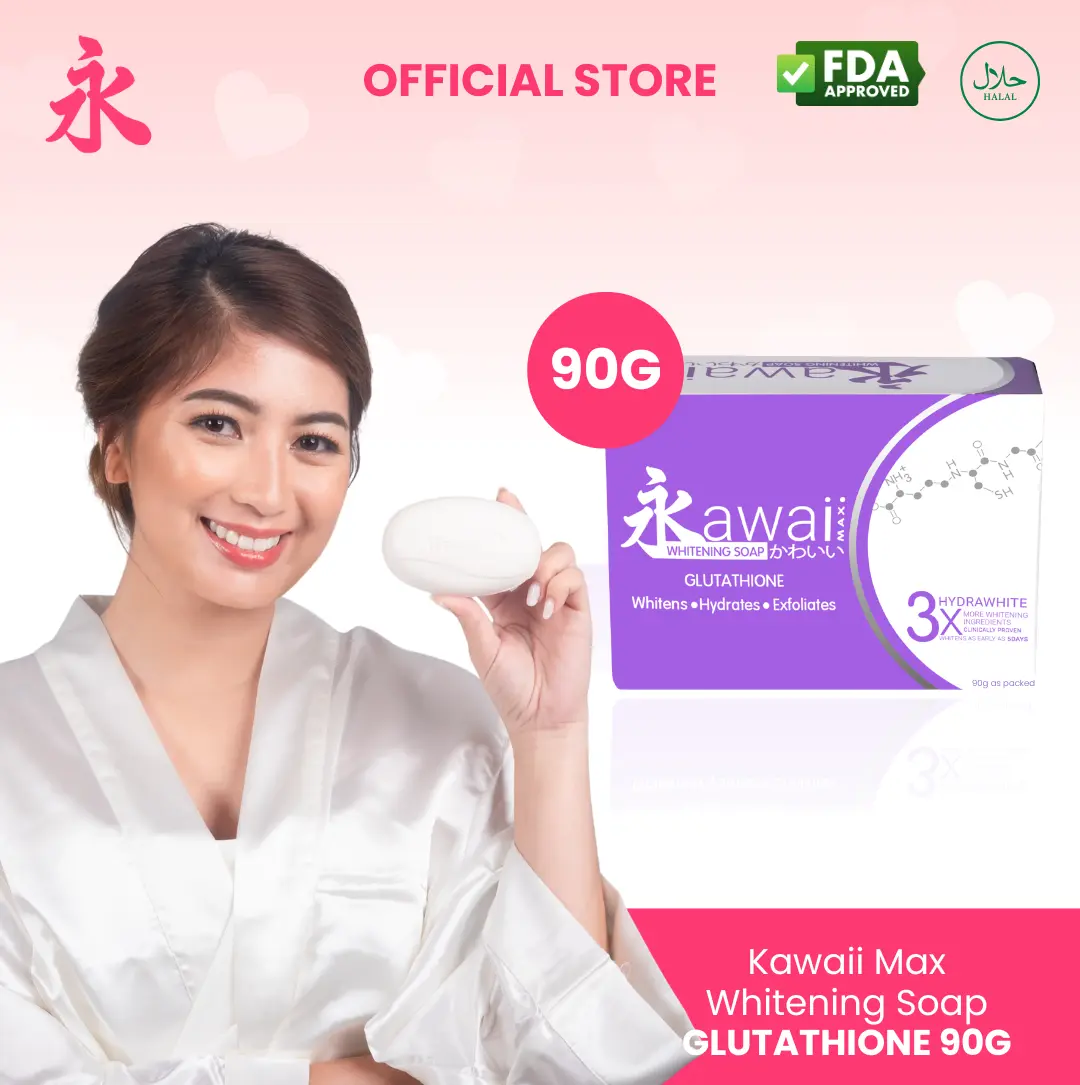 Kawaii Max Glutathione Whitening Soap 90g - Proven to lighten your skin and helps give you a brighter, even skin tone in as early as 5 days. - TikTok Shop Philippines Kawaii Max Glutathione Whitening Soap 90g - Proven to lighten your skin and helps give you a brighter, even skin tone in as early as 5 days. - TikTok Shop Philippines