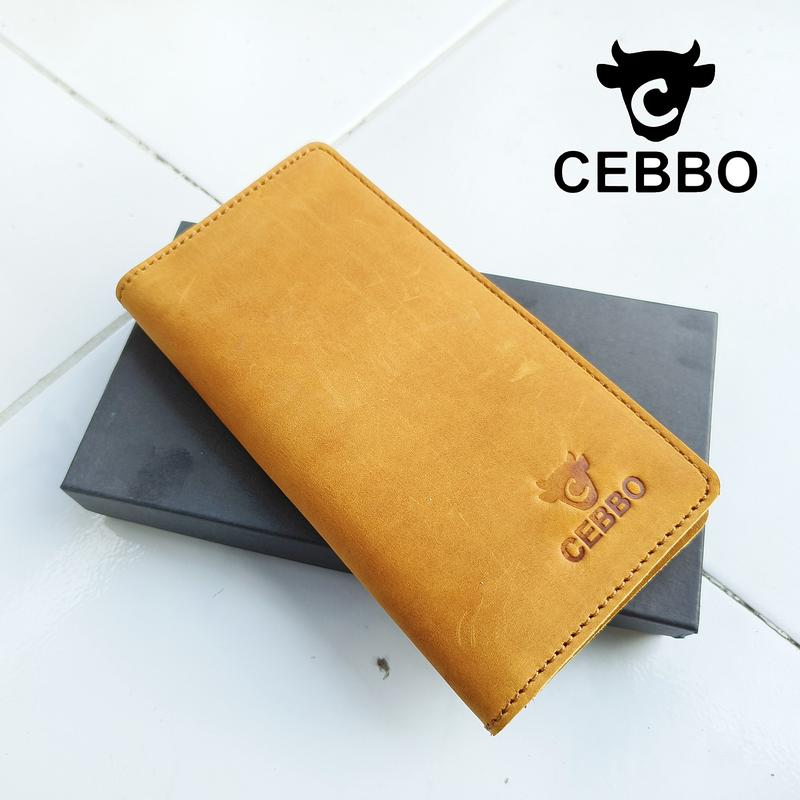 Dompet Panjang Pria Kulit Sapi Asli Crazy Horse Leathe Merk CEBBO Dompet Panjang Bisa Muat Hp Kartu Uang 5