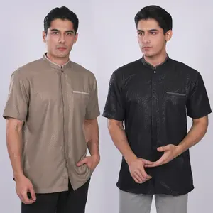 Casella Baju Koko Pria Lengan Pendek | Kemeja Koko Emboss Zayn Series