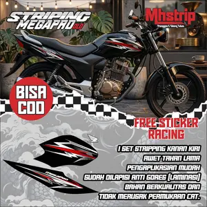 (BISA COD) Striping Honda Megapro Old Primus - Stiker Motor List Variasi list simpel keren Laminasi Anti Gores - Kualitas Terbaik + Free Sticker Racing