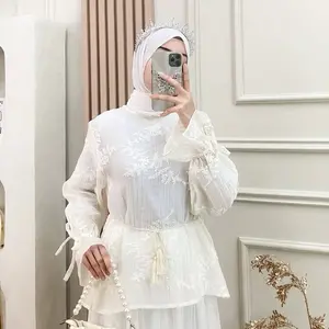 Myrkalla - Jemma Blouse Flower Embroidery - Atasan Wanita Silky Crepe NON FURING