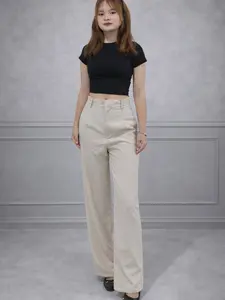Culote Pants Trousers tren korea style- Joy pant- Highwaist Wide Leg - Celana kulot Kantor/Formal Wanita Panjang Loose Casual  Hitam Basic
