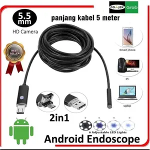 Endoscope Kabel Android Kabel 5.5mm Lens pengintai Android - Bisa COD