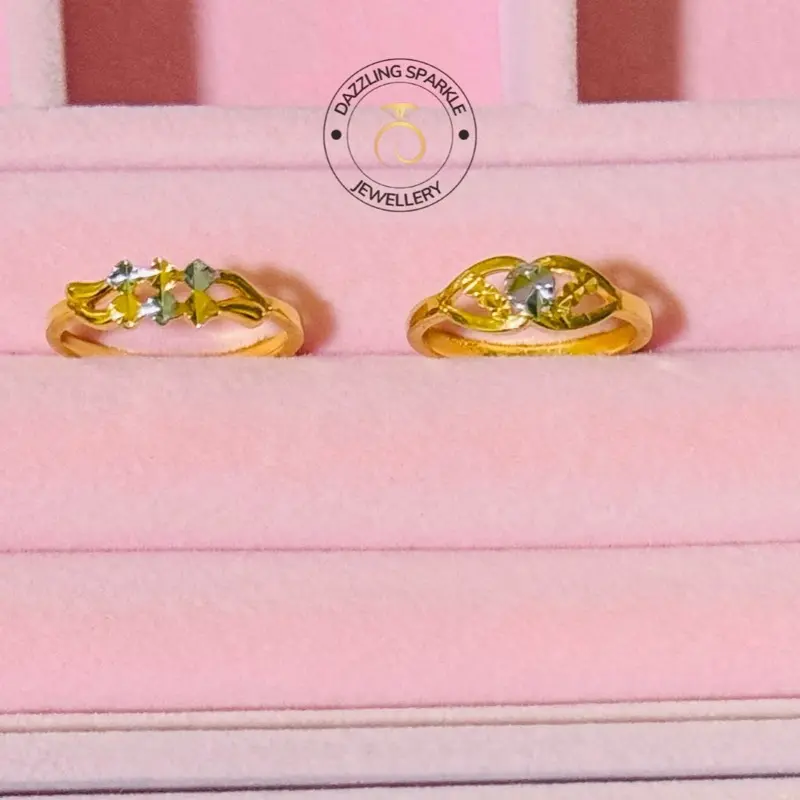 Minimalist Cincin 2 tones (Bangkok premium 999.9 gold plated rings :Long lasting quality