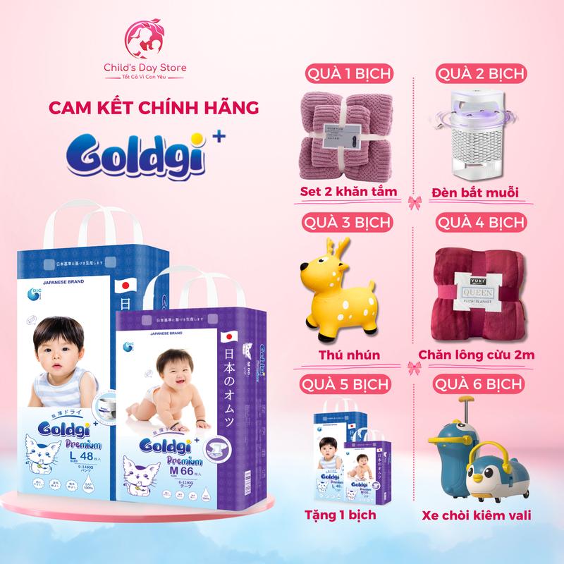 QUÀ TO Tã bỉm Goldgi cao cấp - Goldgi Premium đủ size dán quần - Nhật Bản cho bé - Childs Day Store bỉm quần cho bé