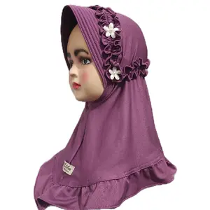 Jilbab Anak Model Karet Bunga usia 0-3thn/Kerudung Anak Muslim Instan