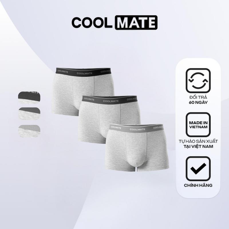 Pack 3 Quần Lót Nam Trunk Modal Melange kháng khuẩn - Coolmate