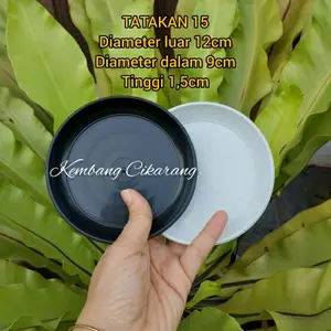(1pc) TATAKAN 15 (12cm) : POLOS ATAU MAWAR taktakan alas pot ukuran 15