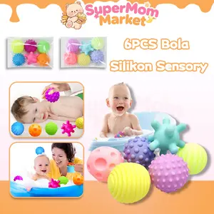 Luck Home Mainan bola sensorik silikon cocok untukpelatihan yang baru lahir Baby Toys Balls
