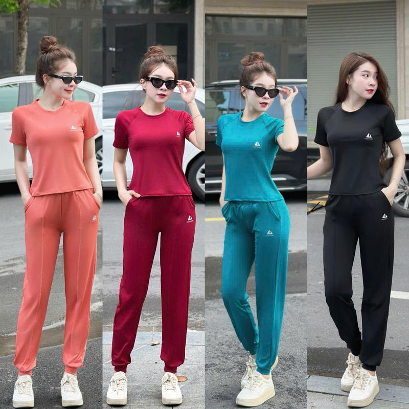 Bộ tập gym yoga aerobic nữ, Bộ dài + áo thun siêu tôn dáng, bộ tập thể thao nữ(AH-06)