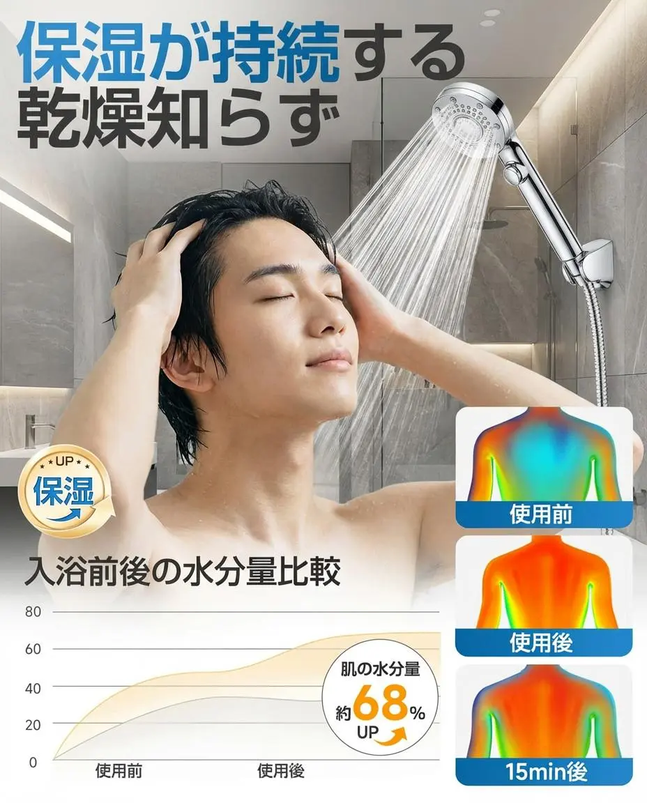 BubbleX マイクロナノバブルシャワーヘッド 増圧設計 節水率最大90％ 5