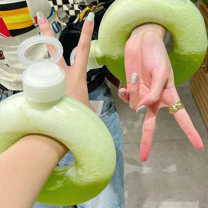 Product Introduction of Youth-friendly Water Bottle Bpa-free Drink Bottle Cute Donut Kids Water Bottle Leak-proof Travel Cup with Handle Ring Anti Fall 48