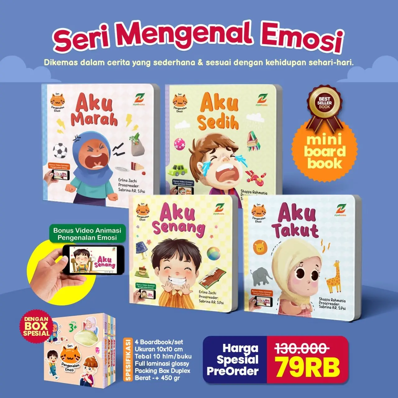 [Isi 4 Buku] Seri Pengenalan Emosi - Membantu Si Kecil Mengenal dan Mengatasi Emosi - Buku Edukasi Anak - Buku Parenting Anak - Ziyadbooks