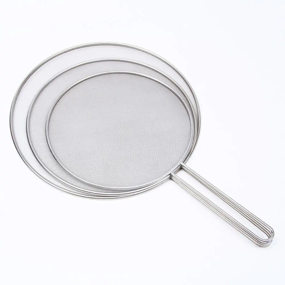 High Quality Multifunctional Oil Splatter Screen with Handle Anti-splash Oil Splash Lids Stainless-Steel Durable Splatter Guard Kitchen Supplies