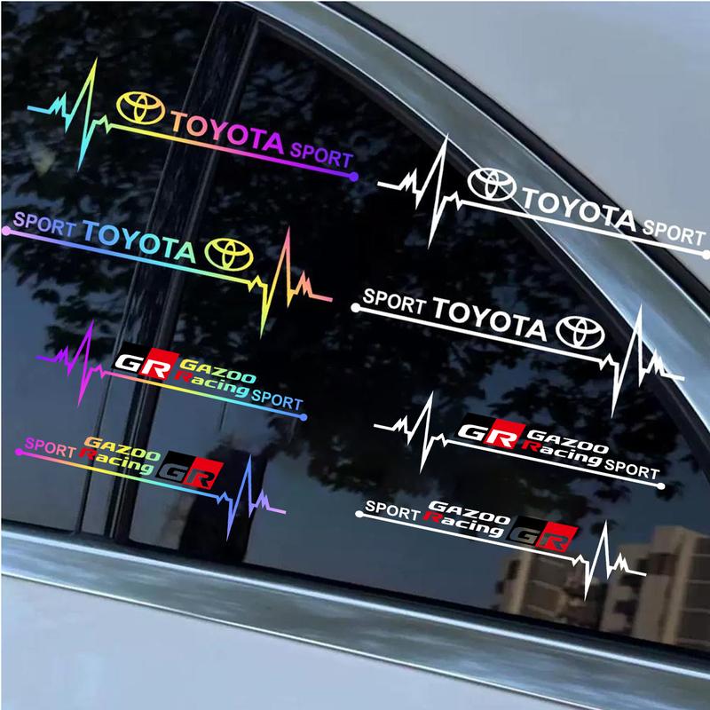 2PCS Toyota GR GRZOO Sport Racing VIOS Car Laser Stickers Triangular ...