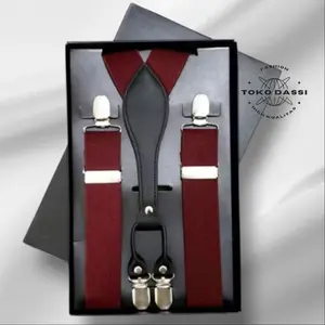suspender pria dewasa jepit 4 merah banyak varian warna