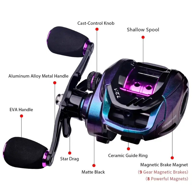 Caldari Reel Pancing  Casting Bc 7.2:1 Gear Ratio 10kg Drag Carbon Shell Magnetic 2