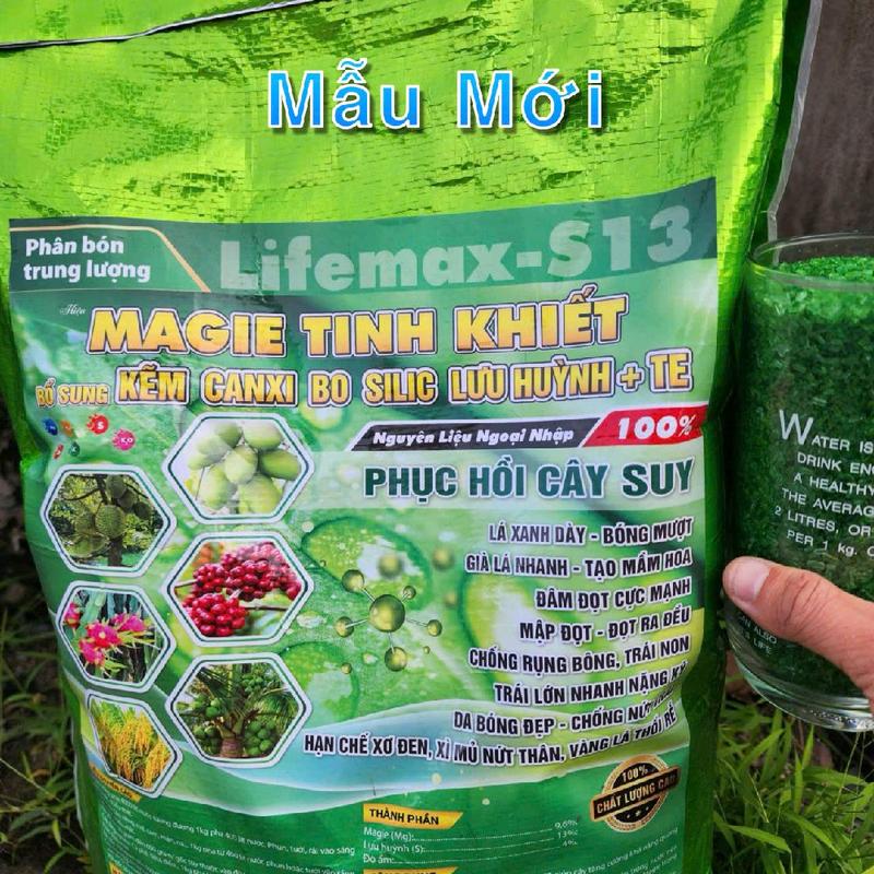  Bao 10 ký Canxi Magie Kẽm Bo Silic+Te giúp lá xanh dầy đọt đi mạnh phục hồi lá vàng thành lá xanh đậu trái  chống rụng trái trái lớn nhanh nặng ký..1 bao pha 4000 lít nước phân bón p hân 