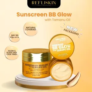 REFLISKIN SUNSCREEN BB GLOW TAMANU OIL SPF 50 Blemish Liquid Hitam Waterproof