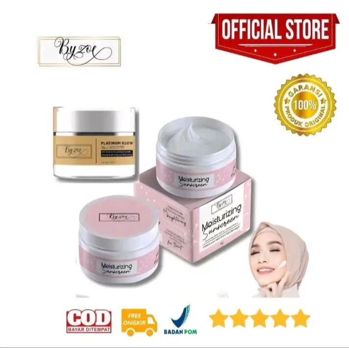 Cream Byzoe sunscren and moisturizing 2in1 Spf 45pa++Glowing and britening original