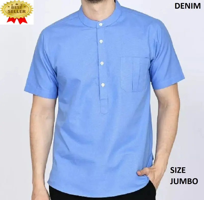 Koko Kurta Lengan Pendek bahan toyobo XXL XXXL sampai 5XL koko polos 2024 BIG SELLER PUTIH 3