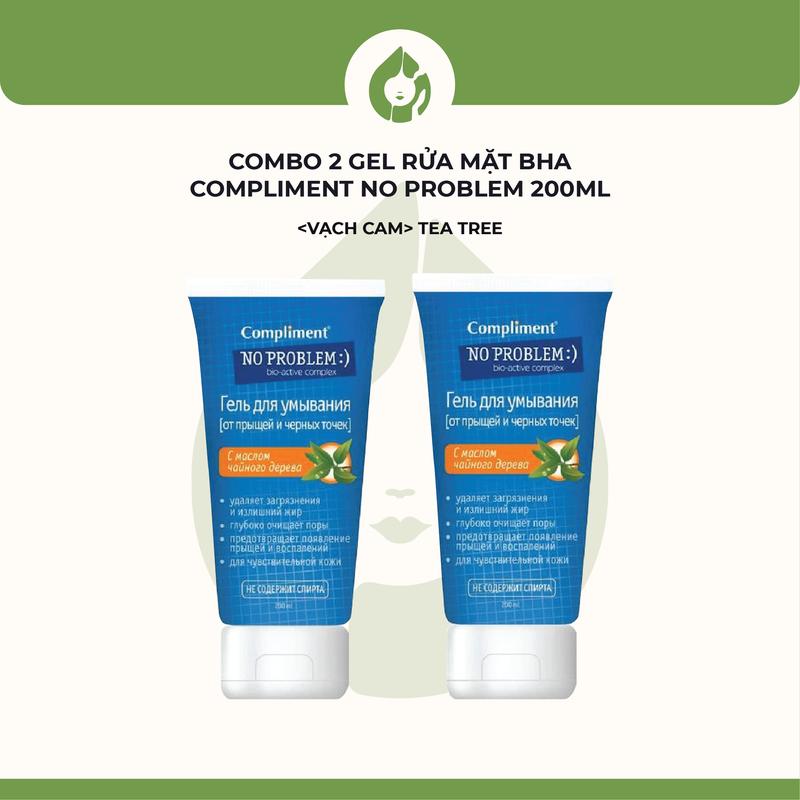 GIÁ ĐỘC QUYỀN COMBO 2 Gel rửa mặt BHA Compliment No Problem 200ml