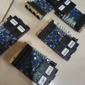 Support POE PCBA 10/100M 2F4E 2 SC 4 RJ45 Ethernet  PCBA Single Mode 5V-12V input