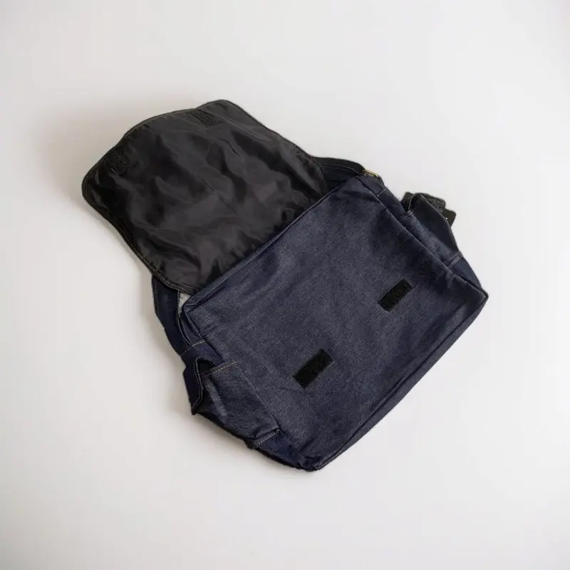 AAMCOLLECTION - tas slempang unisex bahan jeans Polos Selempang cowok 3