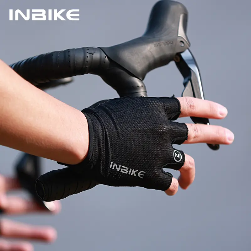 Găng Tay Đạp Xe Nửa Ngón, INBIKE, Thoáng Khí, Hấp Thụ Sốc Sport Chống Trơn