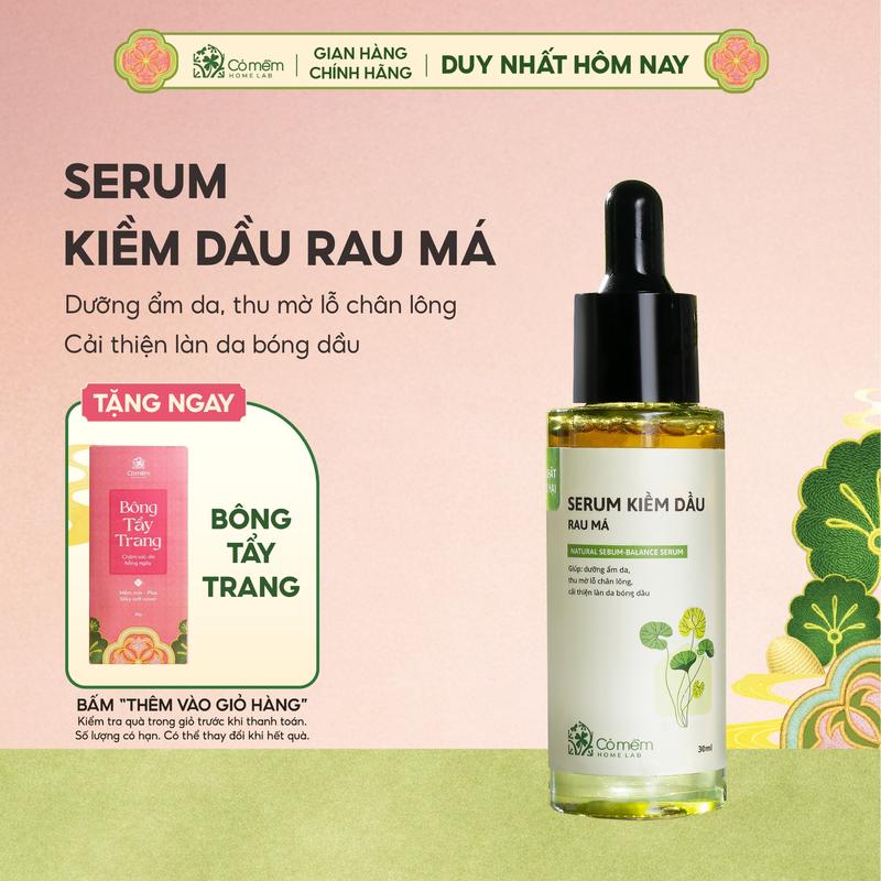 Serum Kiềm Dầu Rau Má Dưỡng Âm Giúp Thu Mờ Lỗ Chân Lông Làm Đẹp Da Chăm Sóc Da Cỏ Mềm 30ml