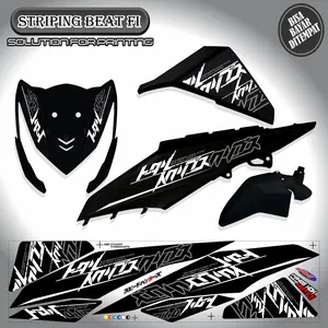 STRIPING VARIASI STICKER HONDA BEAT FI 2013-2015 MOTIF SIMPLE KEREN Motorcycle