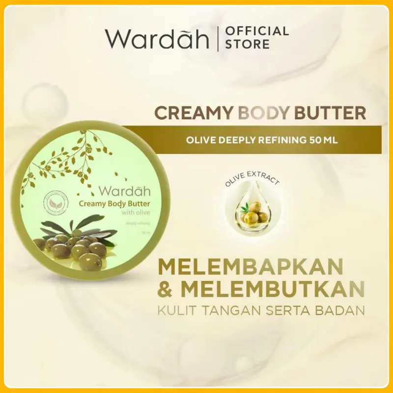 WARDAH - CREAMY BODY BUTTER 50ML | olive rose LAVENDER & GINGER STRAWBERRY PASSION FRUIT Bunga Mawar Tubuh 4